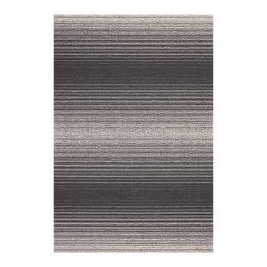 Chilewich Fade Stripe Shag | Stone indoor outdoor shag floor mat with ombré stripes and textured tufted surface