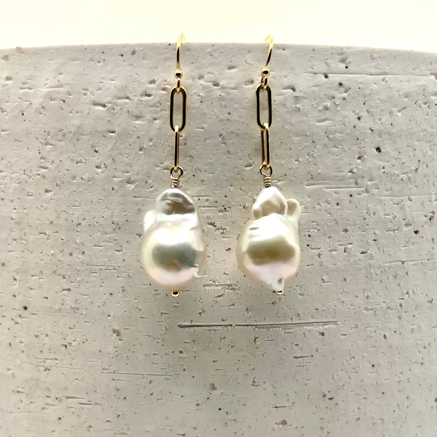 Paperclip Pearl Earrings