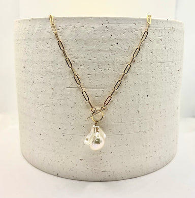 drop pearl chain necklace