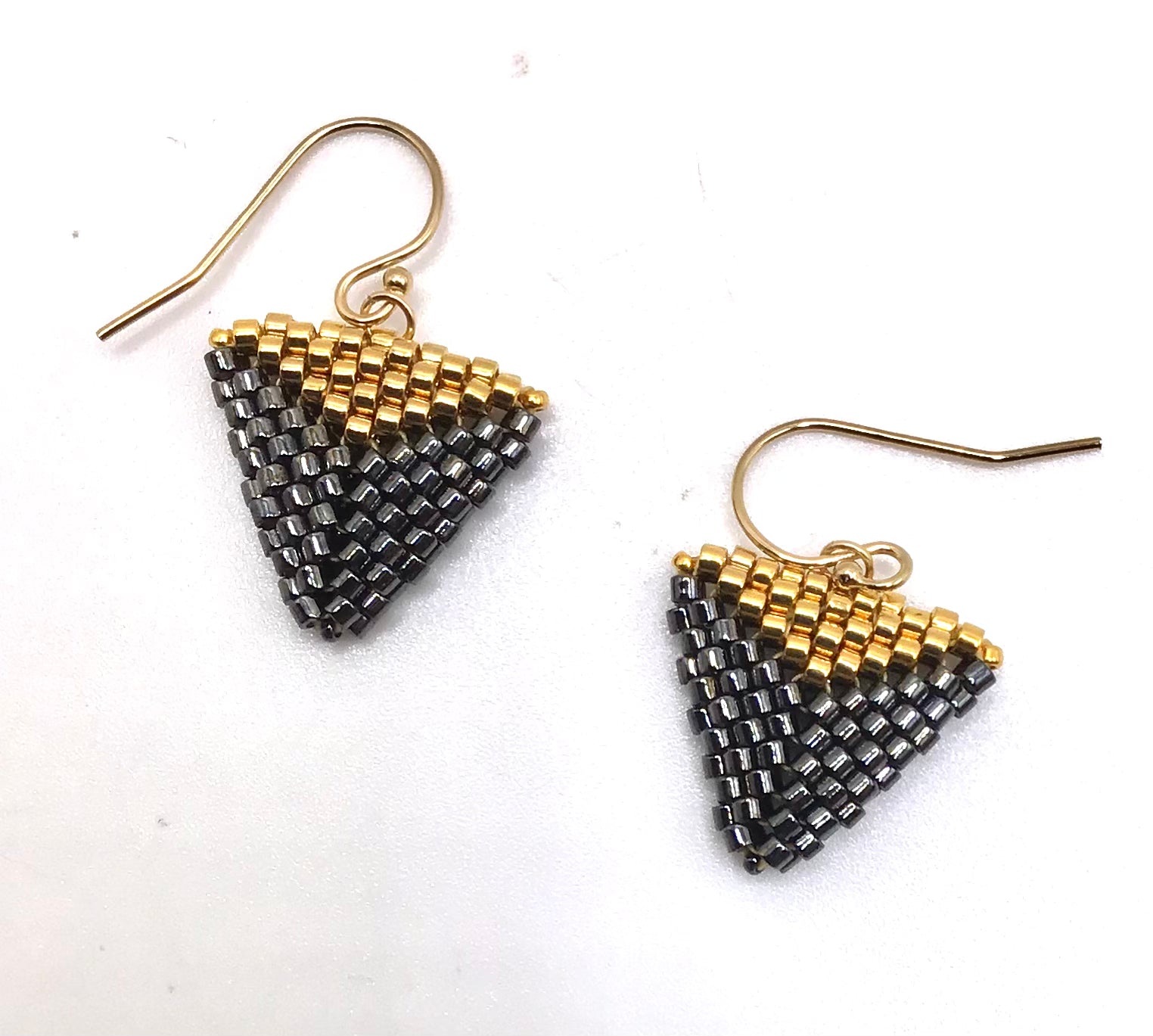 Beaded Triangle Earrings