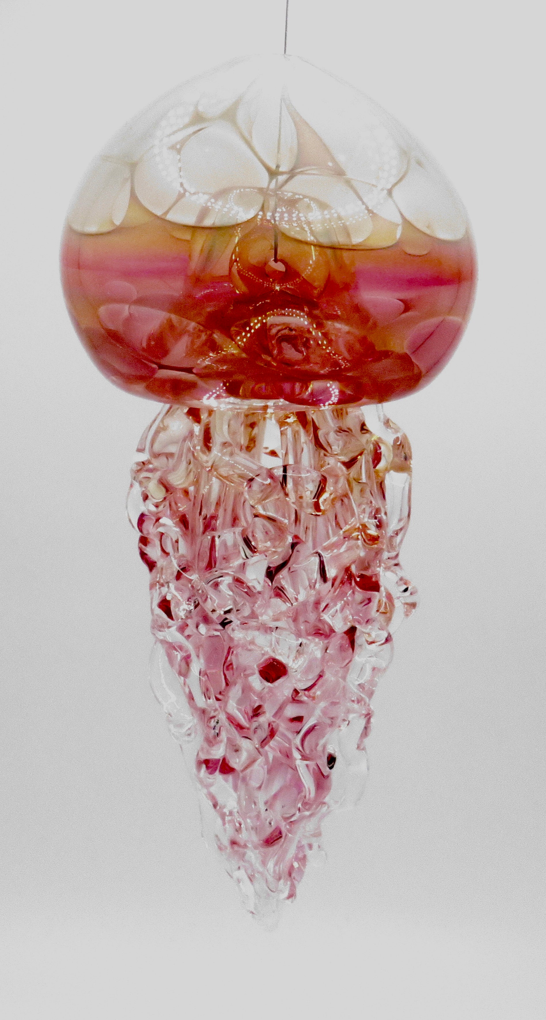 pink glass jelly fish art