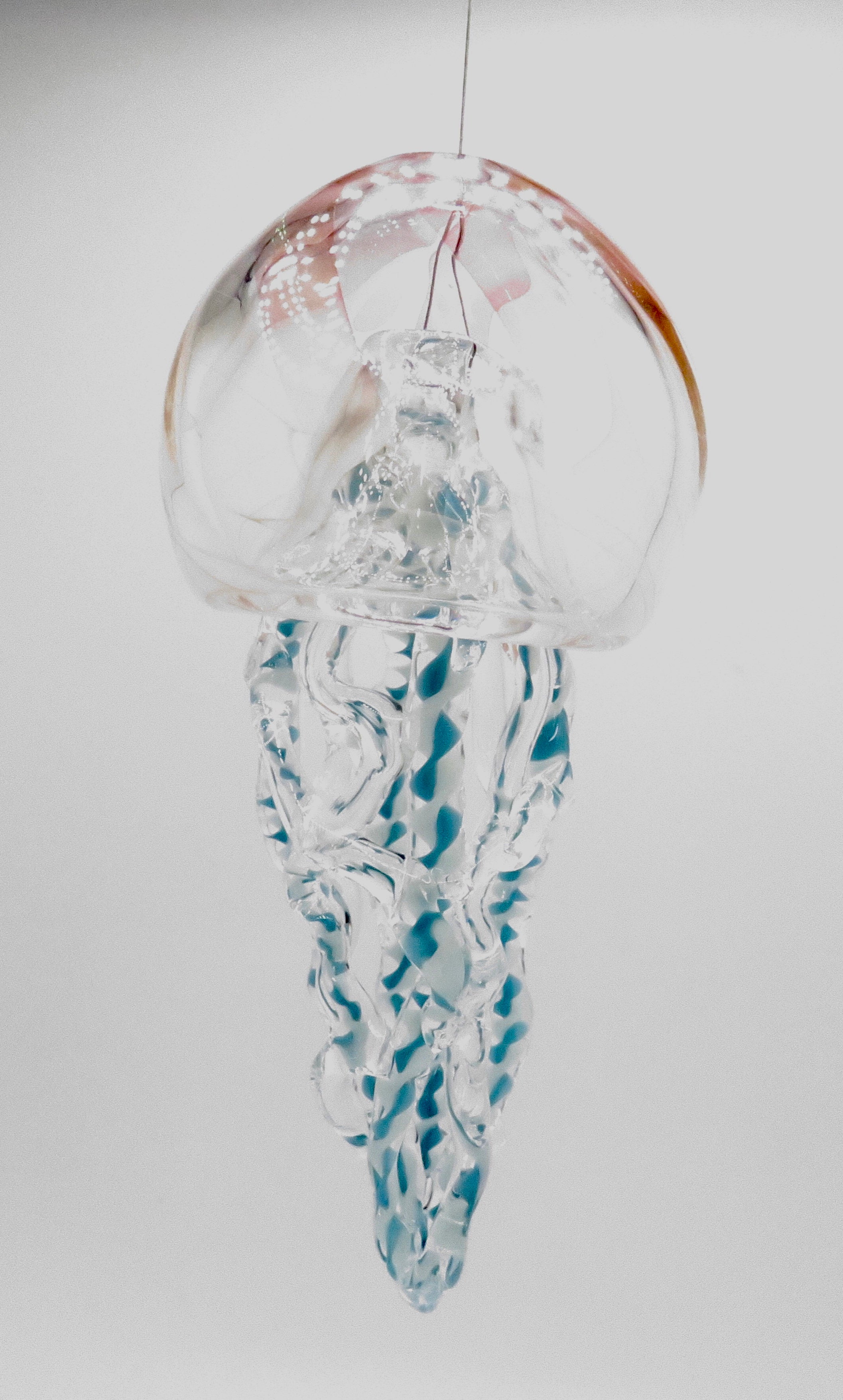 blue glass jelly fish art