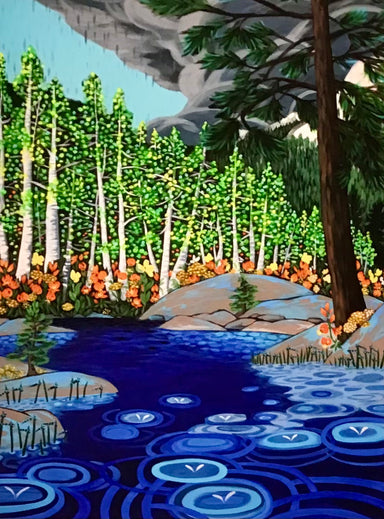 Lake Print with trees