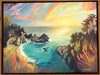 Acrylic painting titled 'Leah Rose | McWay Falls' showcasing an enchanted view of the iconic local scene, measuring 16x12 inches.