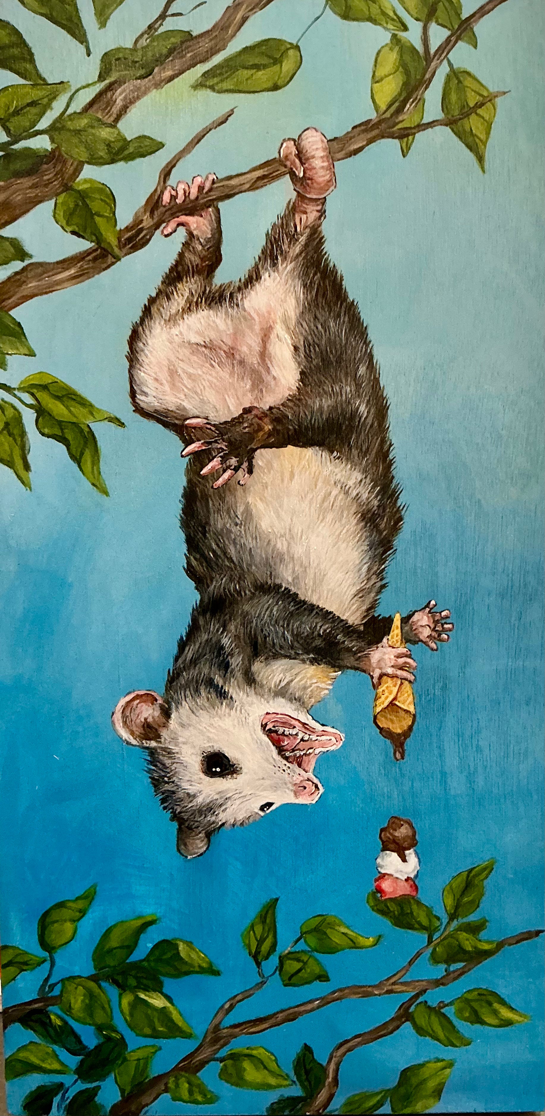 I Scream Opossum | Original Painting