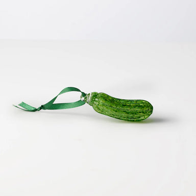 Green glass pickle ornament