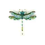 Green Darner Dragonfly Brooch hand-embroidered brooch by Trovelore