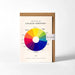 blank greeting card with the study of color harmony
