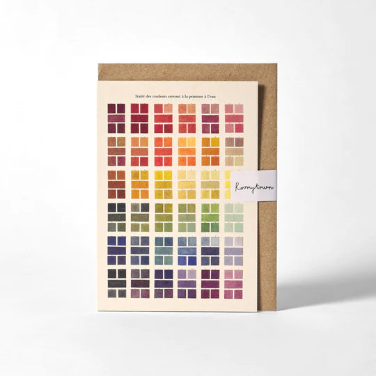 blank greeting card with color swatch 