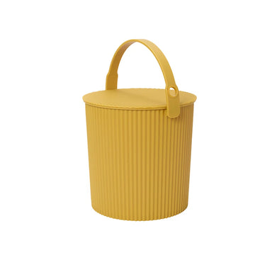 Hachiman Bucket | Mustard colorful lidded storage bucket for indoor and outdoor use