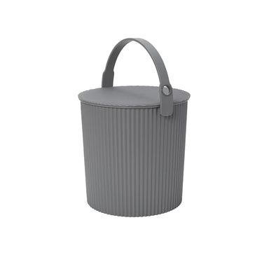 Hachiman Bucket | New Grey lidded storage bucket in gray, stackable for indoor and outdoor use