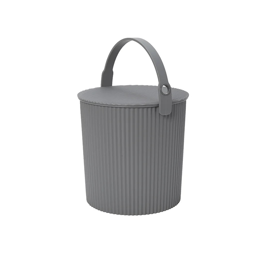 Hachiman Bucket | New Grey lidded storage bucket in gray, stackable for indoor and outdoor use