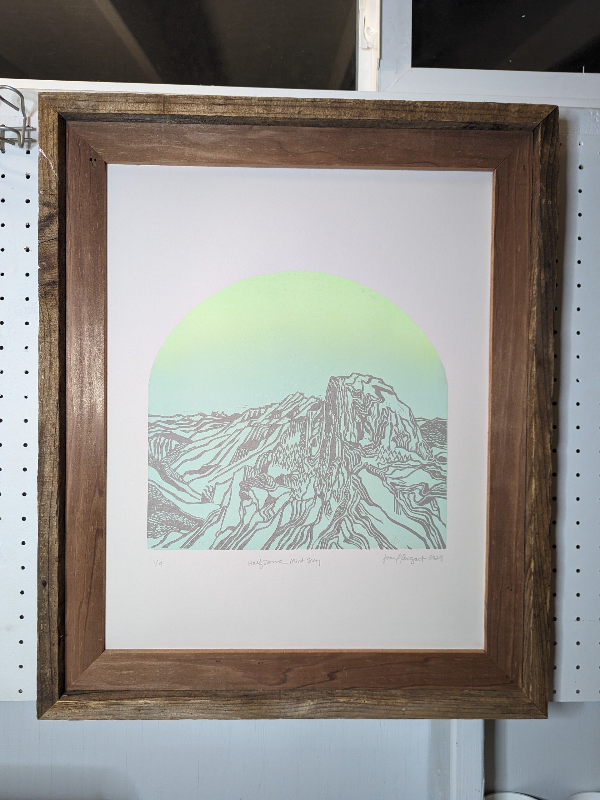 half dome yosemite print in wood frame