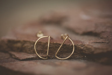 gold moon earrings studs