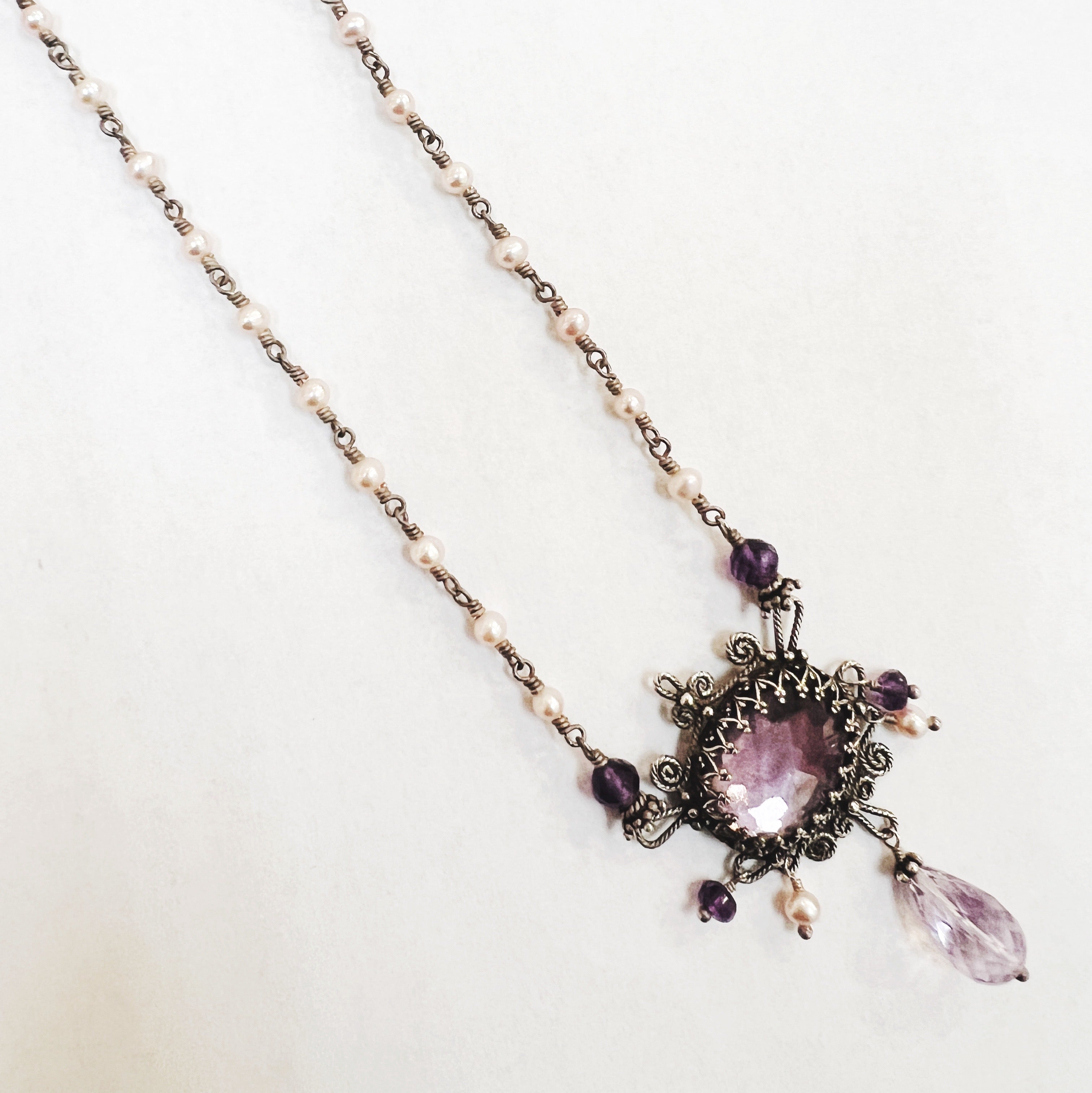 Amethyst & Pearl Necklace