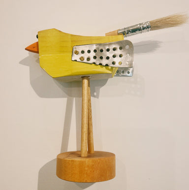 Mixed media bird statue
