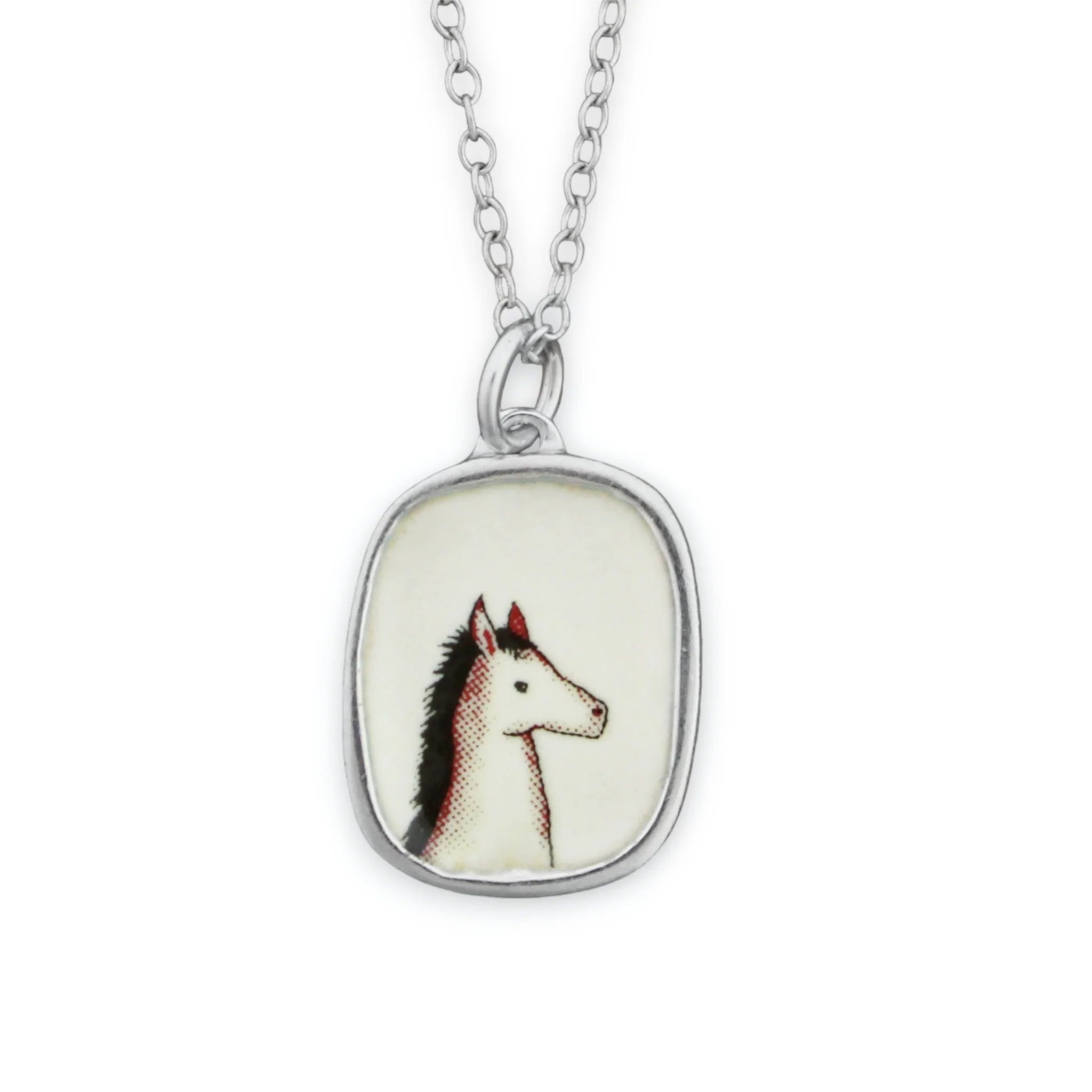 Enamel Horse Necklace