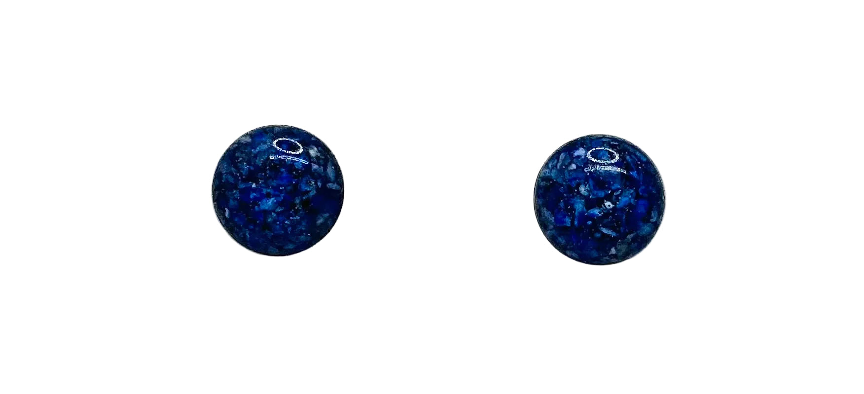 8mm Round Crushed Gemstone Stud Earrings | Assorted Stones