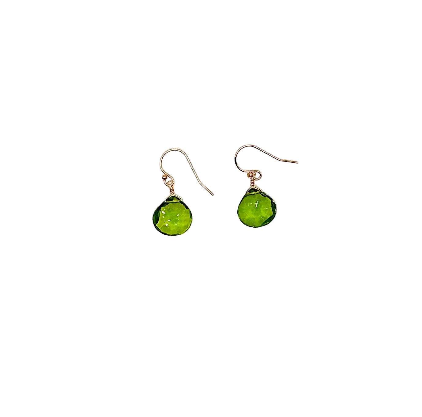 Peridot Quartz Drop Earrings