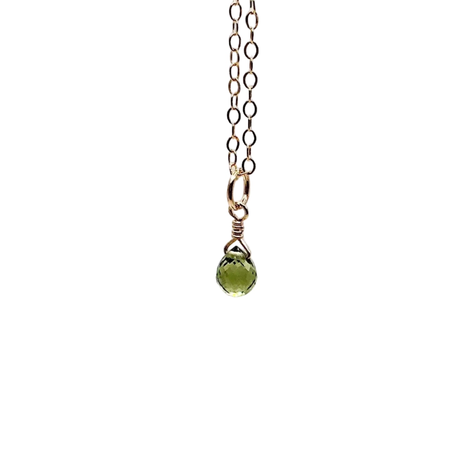 Green Sapphire Drop Necklace