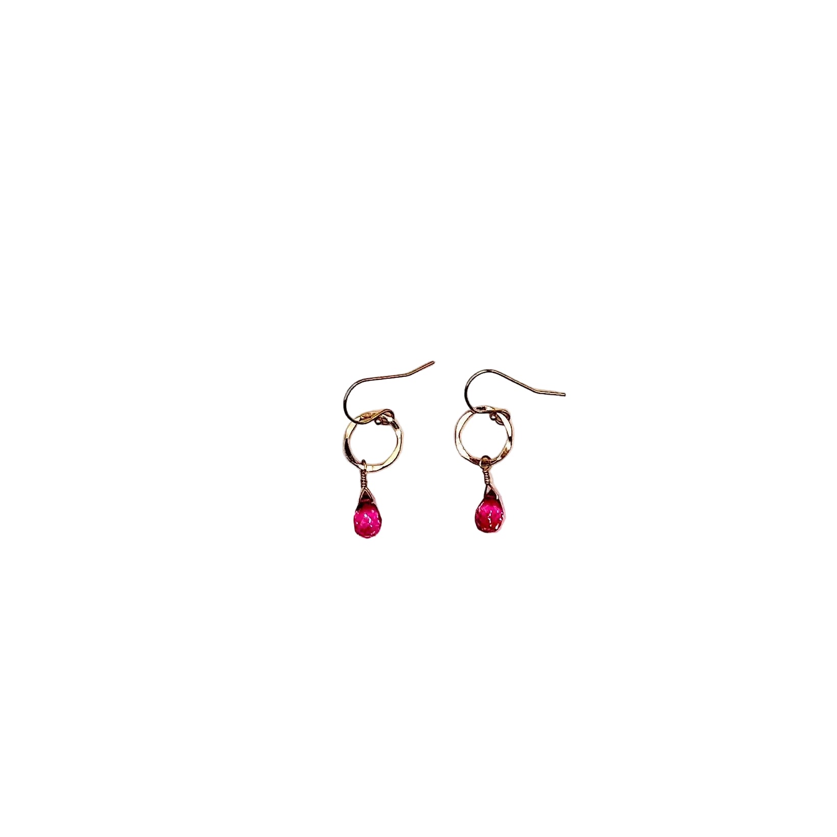 Padparadscha Sapphire Wavy Hoop Earrings