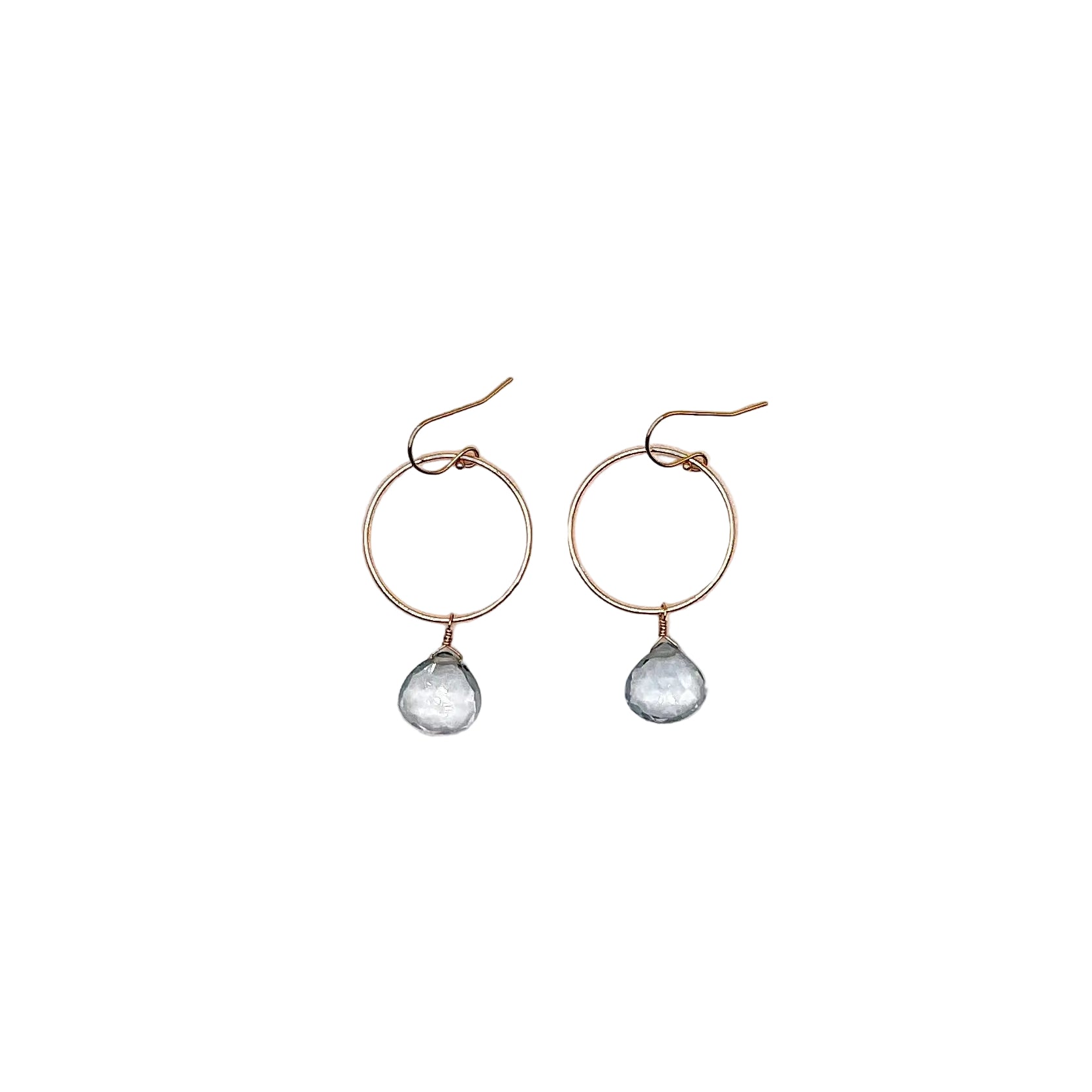 Swiss Blue Quartz Hoop Earrings