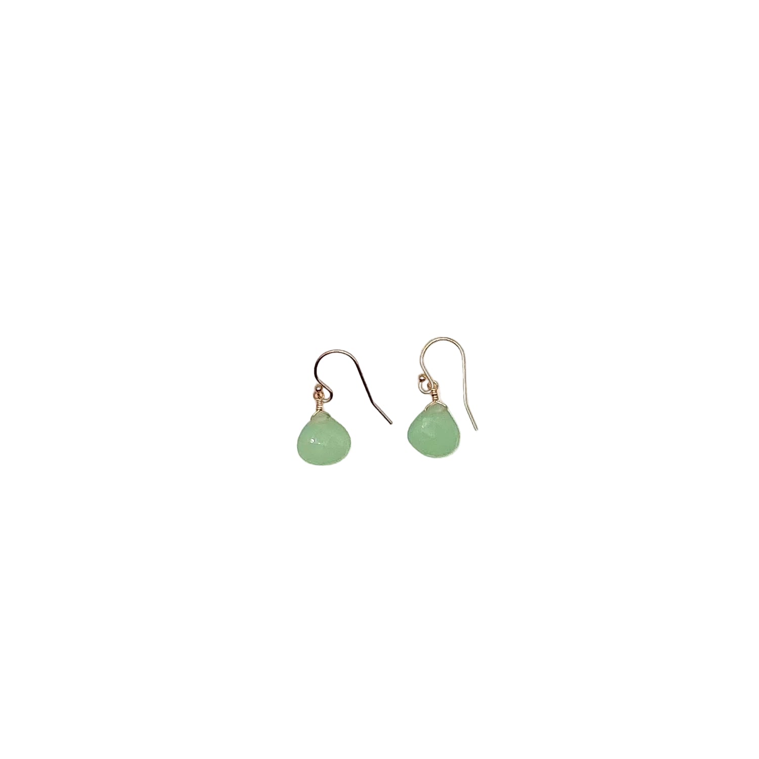 Green Chalcedony Drop Earrings