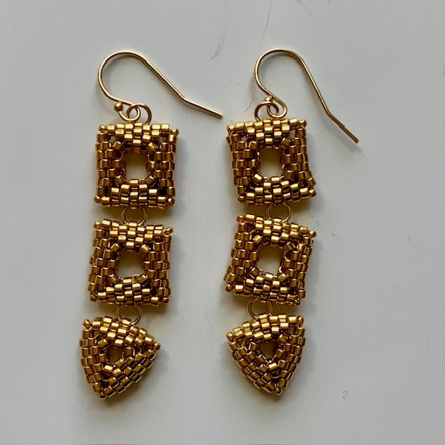 Gold Square Elements Earrings