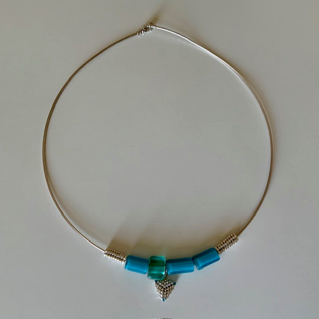 Triangle Pendant Beaded Necklace