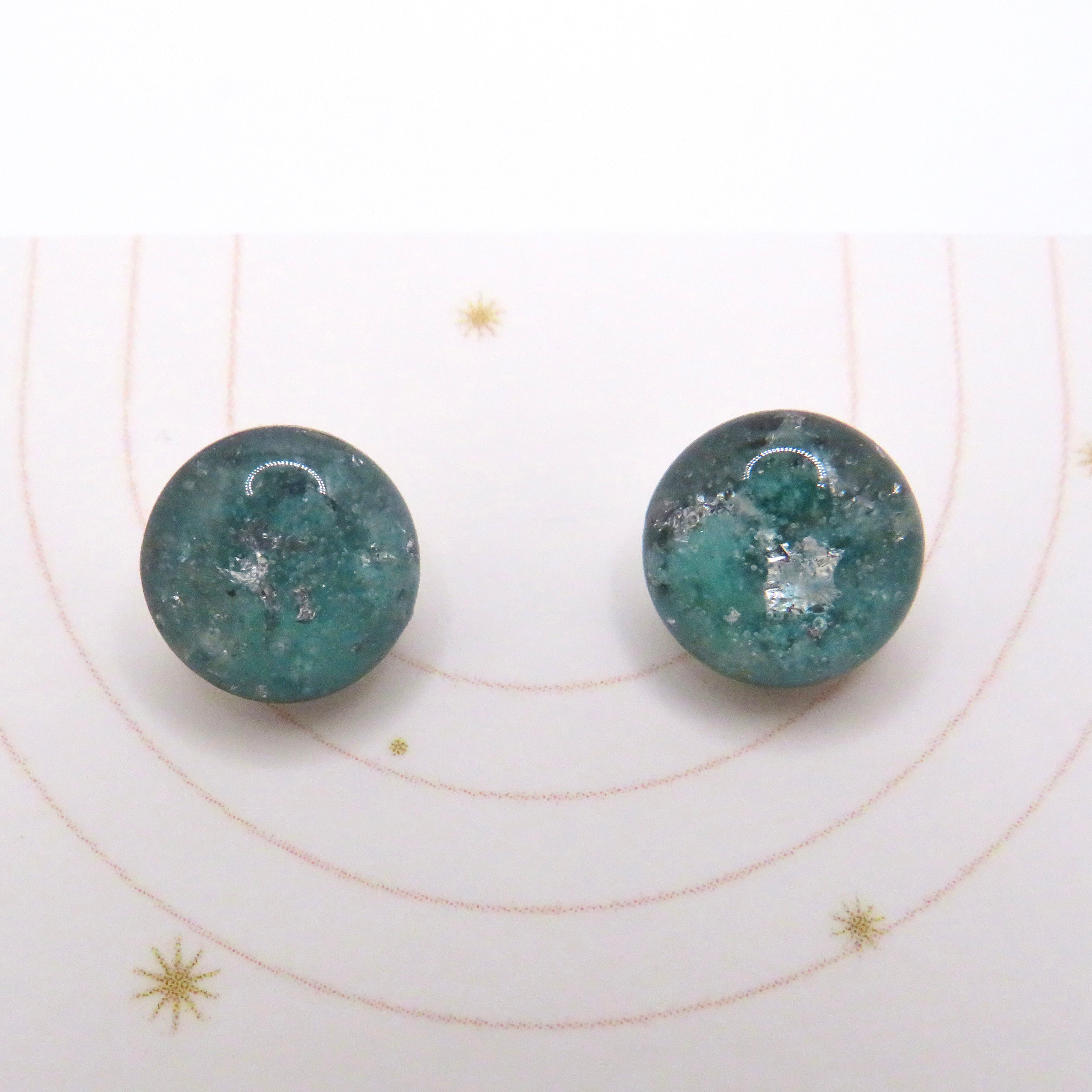 8mm Round Crushed Gemstone Stud Earrings | Assorted Stones