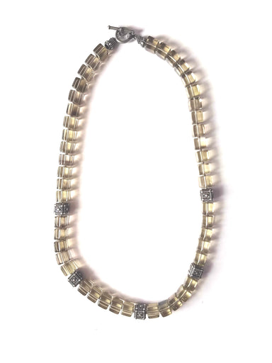 silver square necklace