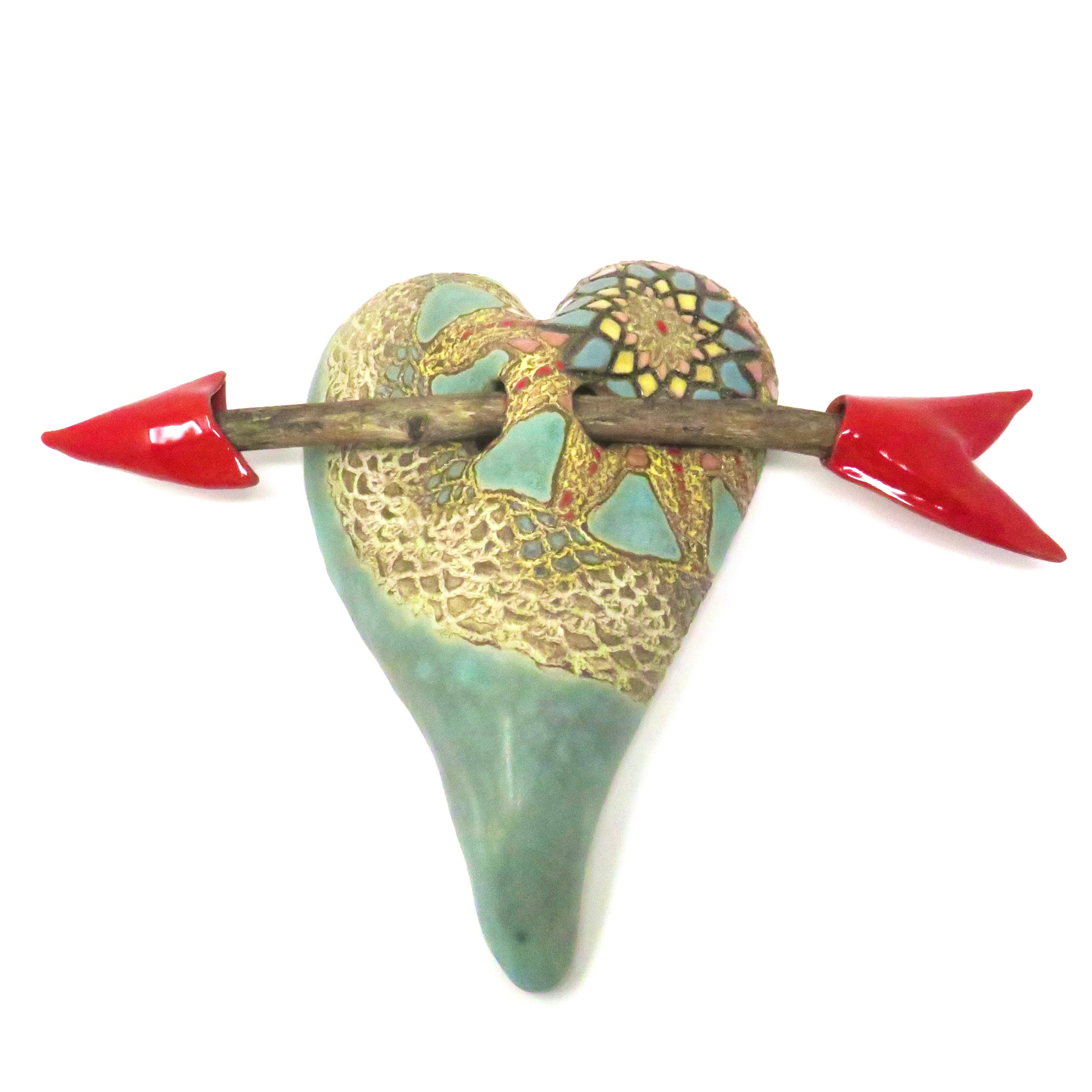 Ceramic Heart With Arrow - Extra Large