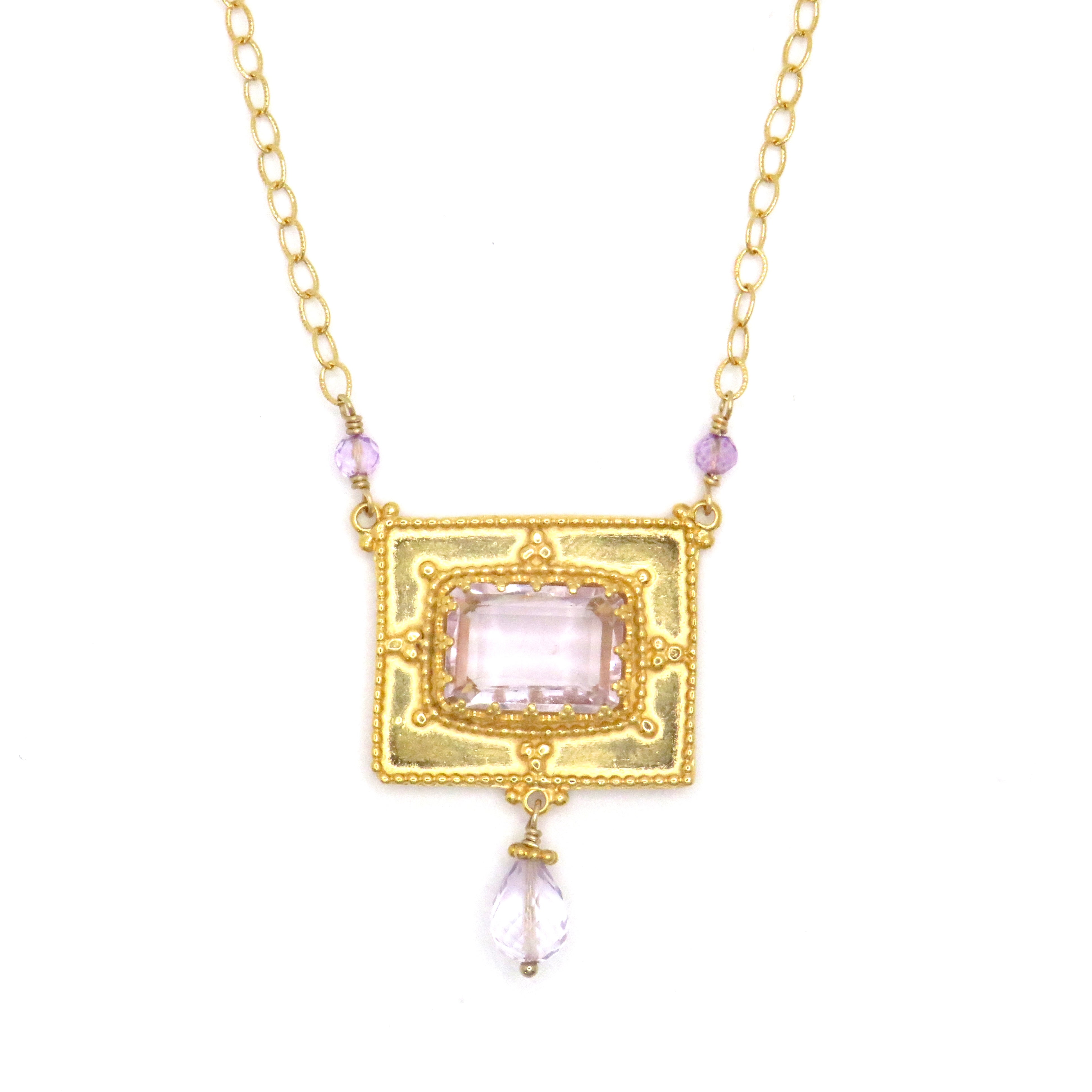 18K Vermeil and Pink Amethyst Necklace