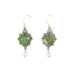 green heart shaped gemstone earrings
