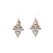 silver drop earrings with pink gemstone