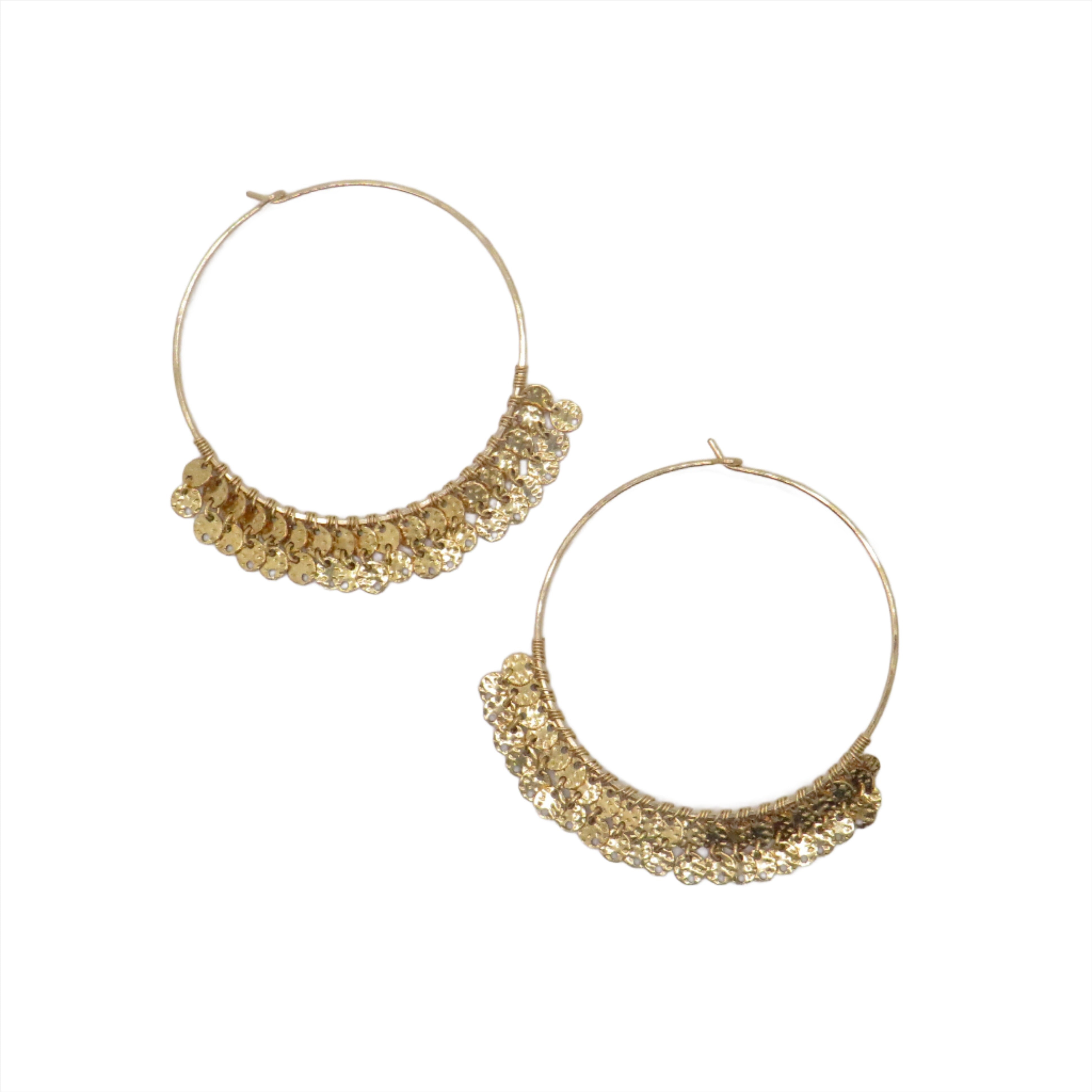 Gold Filled Hoop Earrings with Chains