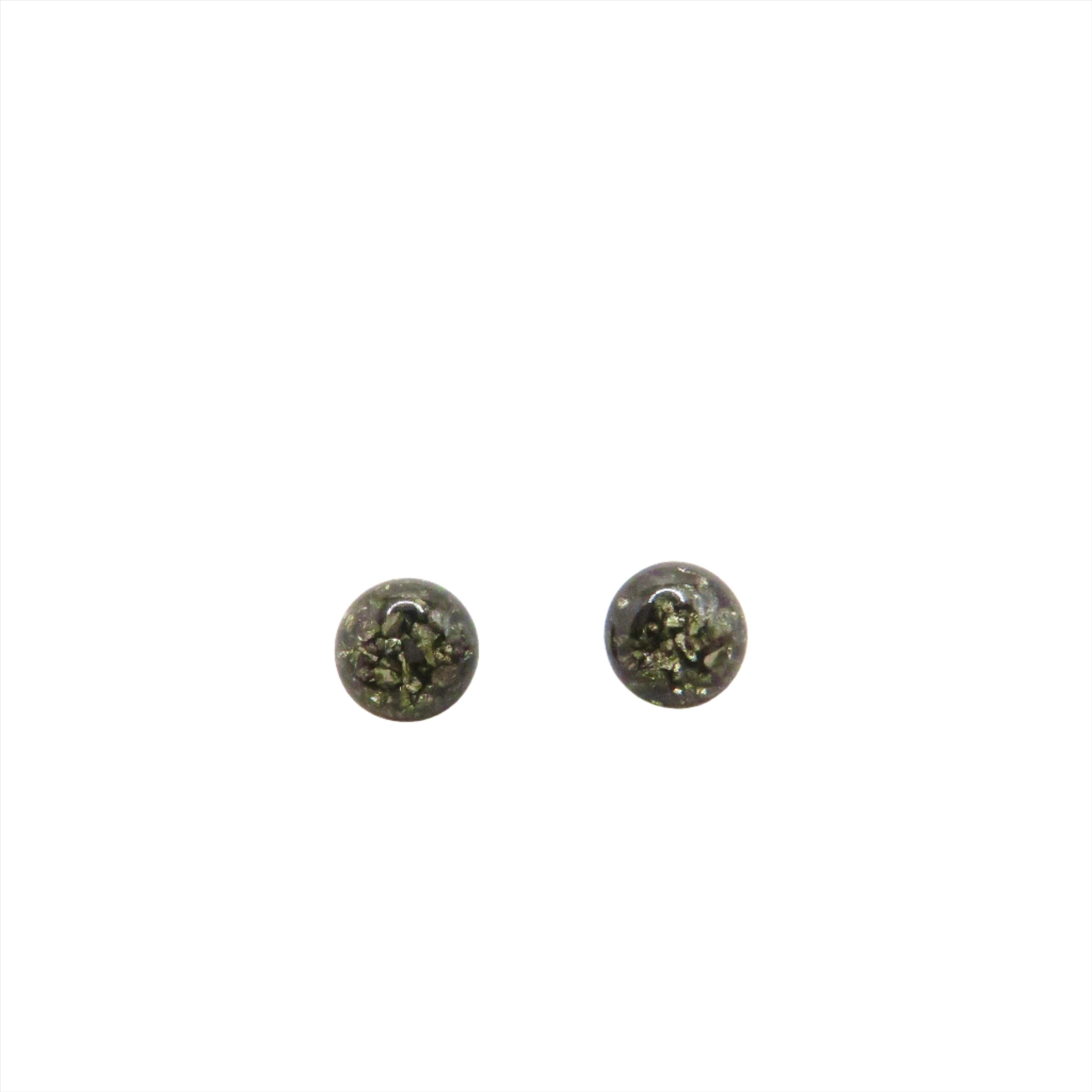 round black gemstone earring