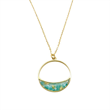 gemstone crescent moon pendant necklace