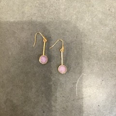 Round Drop Stick Earrings