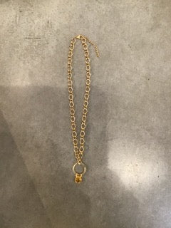 Round Stone Round Chain Necklace