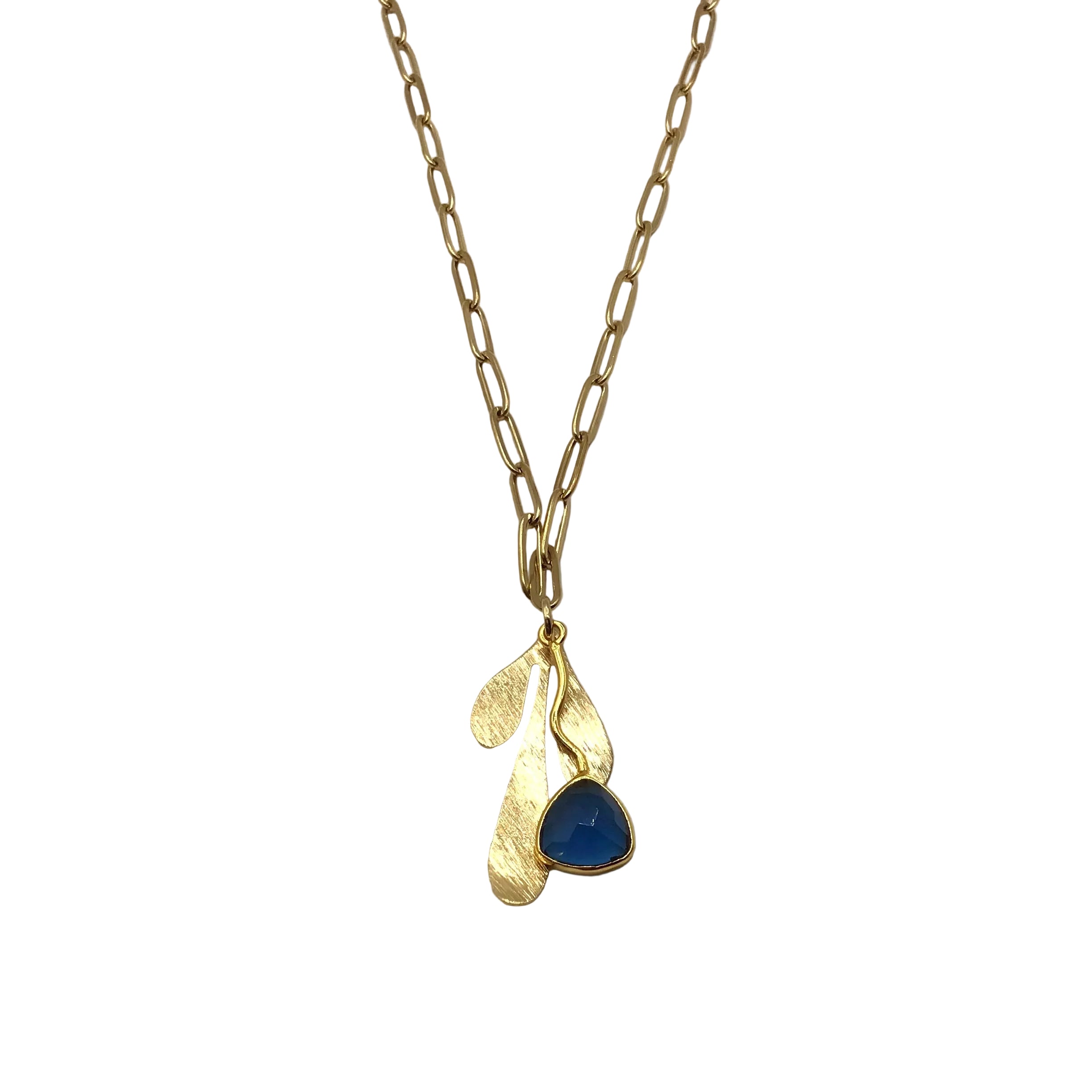 Large Leaf Paperclip Necklace