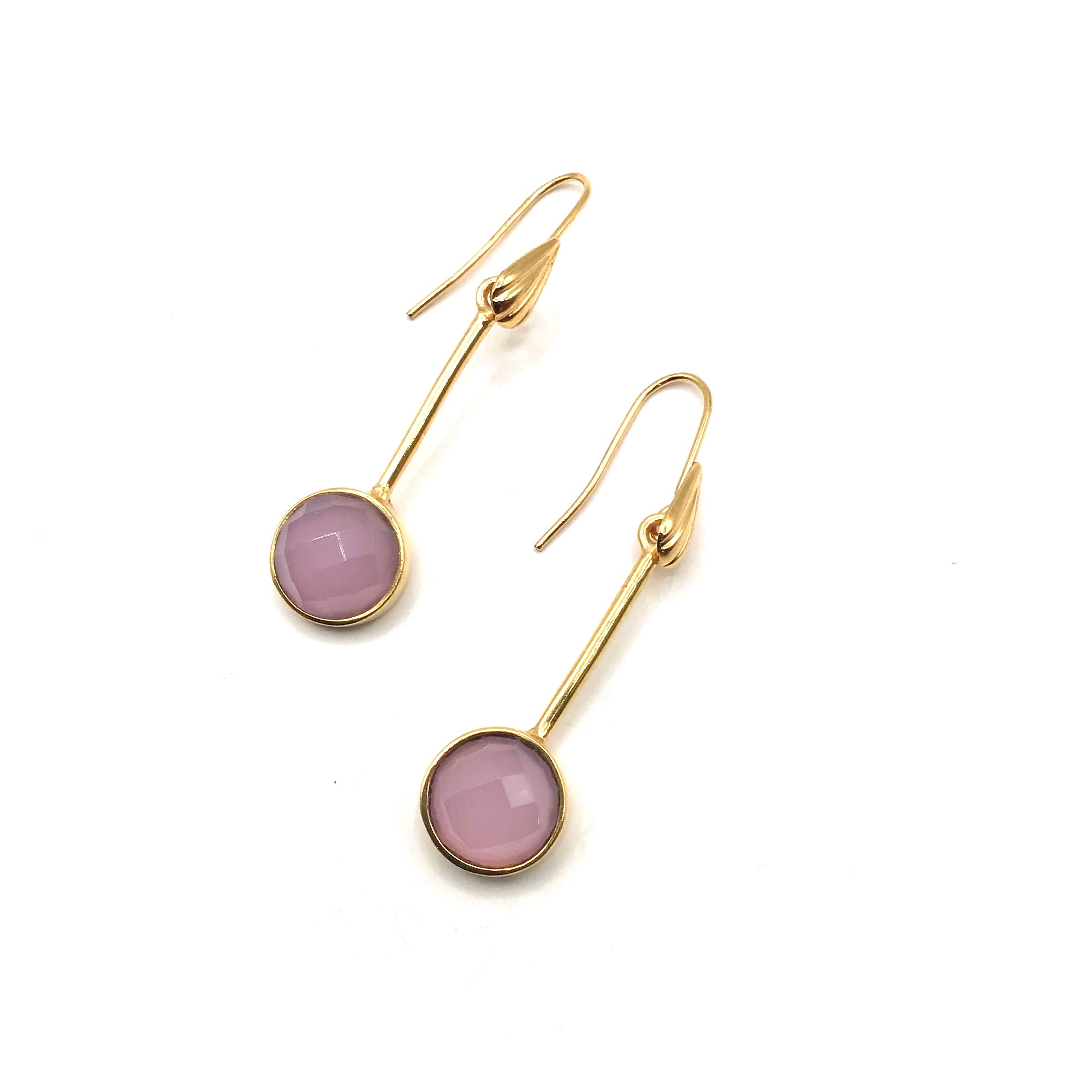 Round Drop Stick Earrings