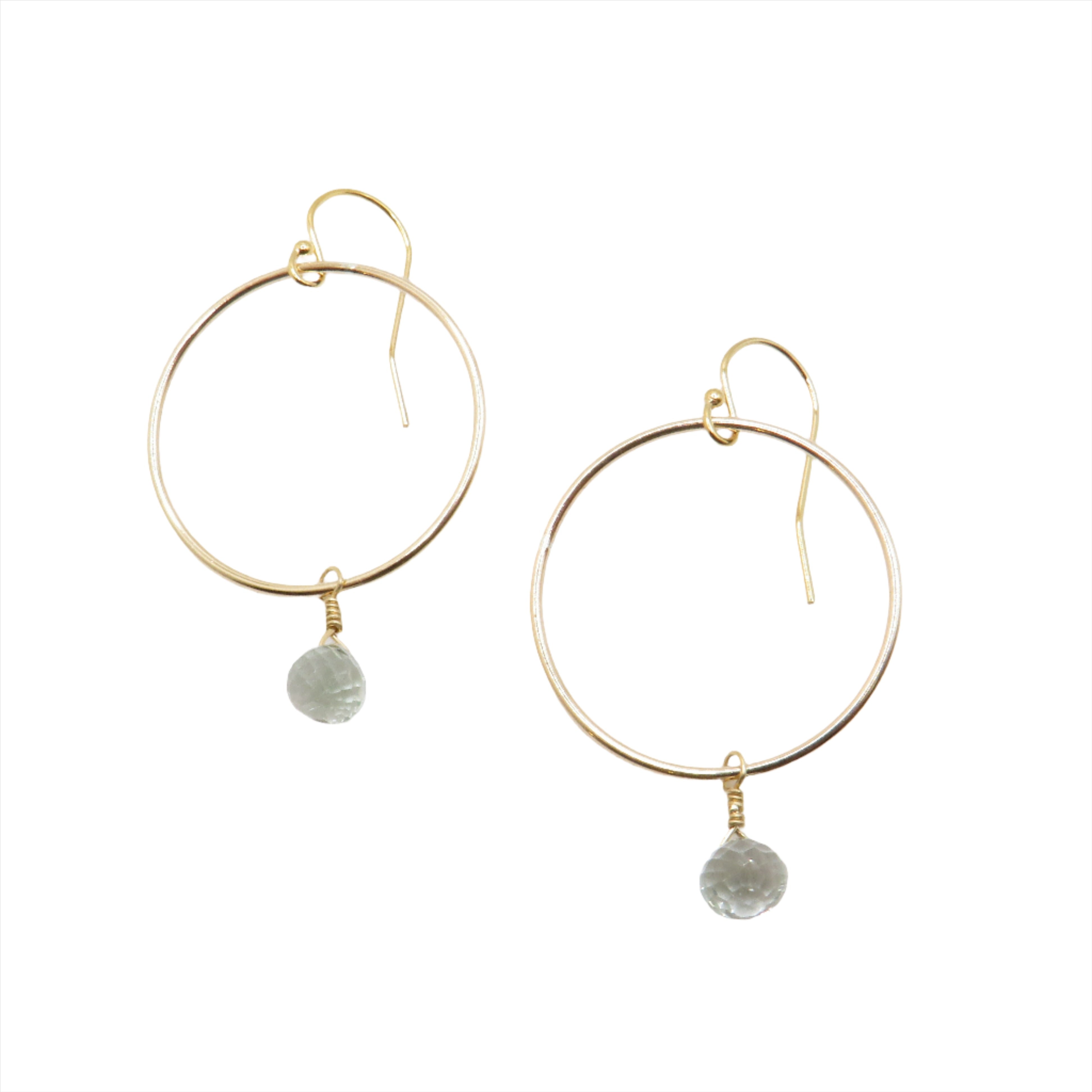 gemstone hoop earrings