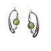 metal drop earrings with green glass