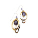 purple glass stone metal earrings