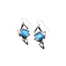 blue glass stone metal earrings