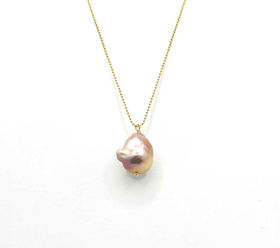 Ball Chain Pearl Necklace
