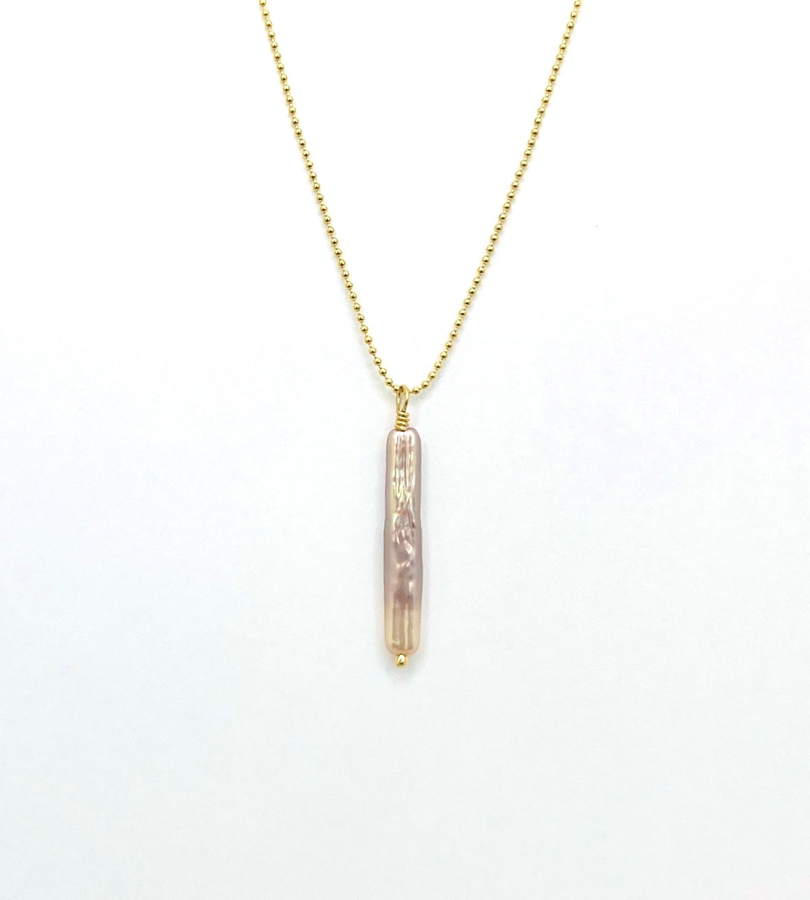 Ball Chain Pearl Necklace