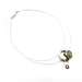 green glass stone wire necklace