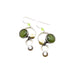 green glass stone metal earrings